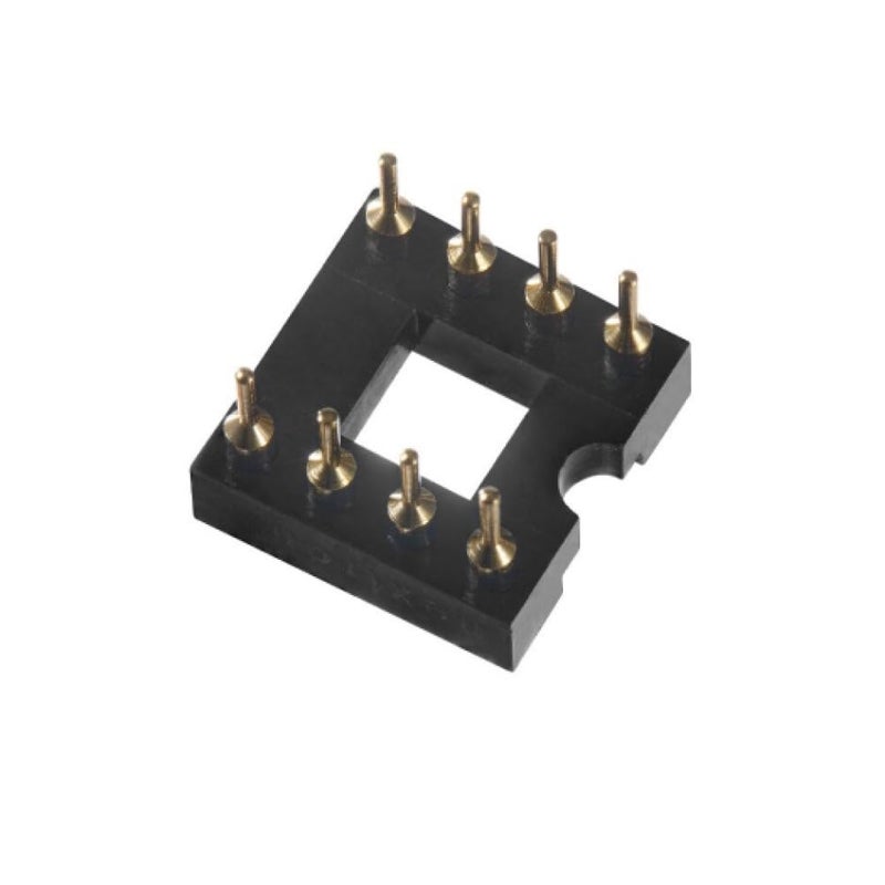Bridgold 20pcs s 2 Row 8 Flat Pins Full Gold Plated Round Hole Solder Type Sockets Adapter DIP-8 8DIP 8 DIP IC. - Image 4